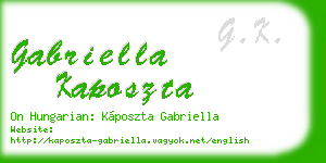 gabriella kaposzta business card
